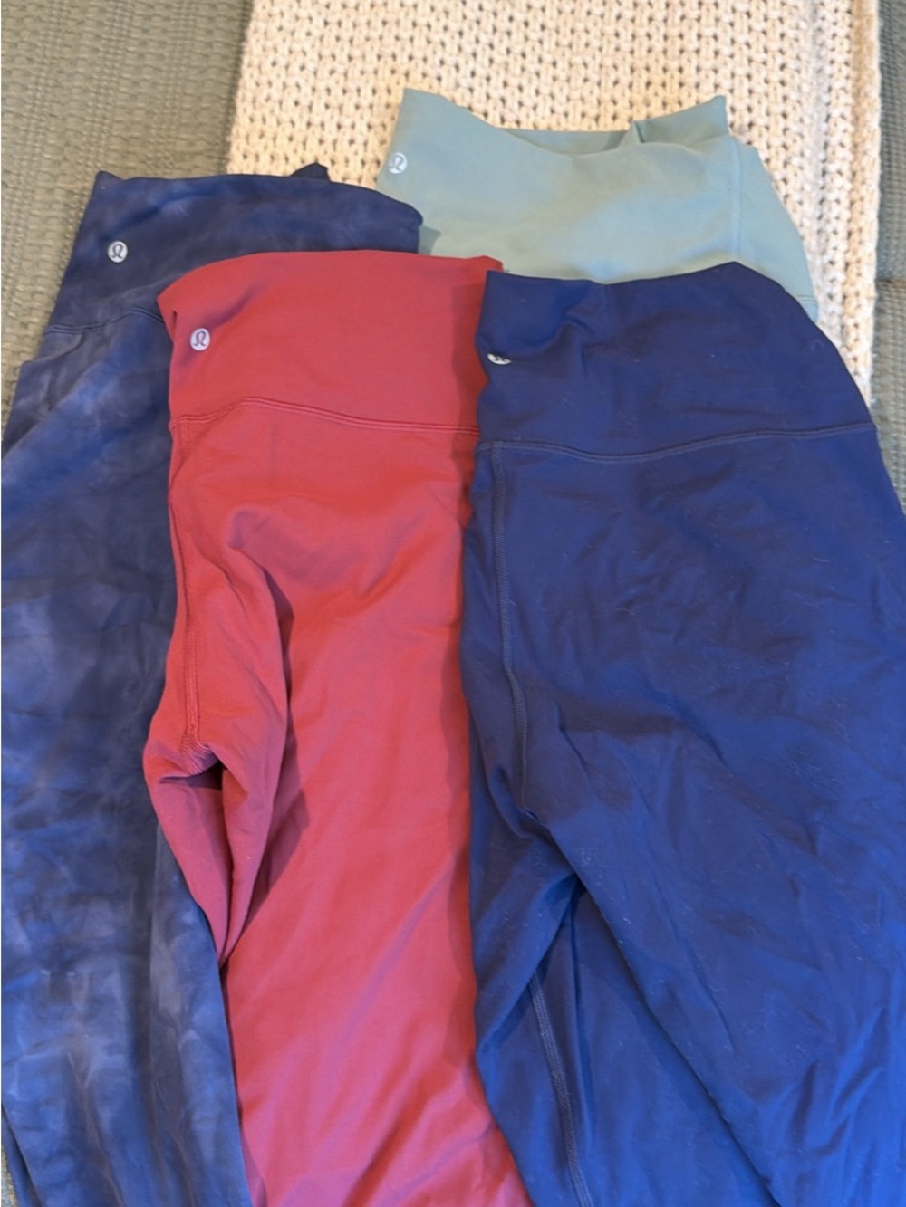 lululemon athletica Leggings Bundle - Red, Navy, Teal, Tie-Dye Blue